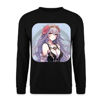 Jolie fille animée - Sweat-shirt Unisexe - noir - Devant - Alina (178cm) & Michal (187cm)