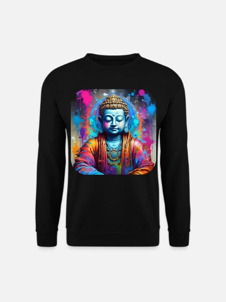 Mystischer spiritueller Buddha - Unisex Pullover - Schwarz