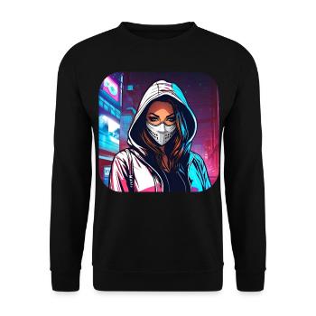 Fille cyberpunk cool VII - Sweat-shirt Unisexe - noir - Devant - Alina (178cm) & Michal (187cm)