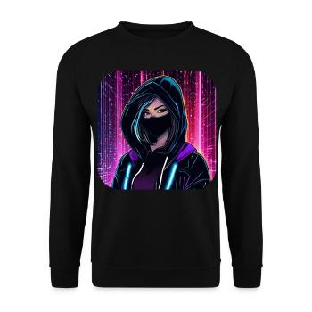 Fille cyberpunk cool VIII - Sweat-shirt Unisexe - noir - Devant - Alina (178cm) & Michal (187cm)