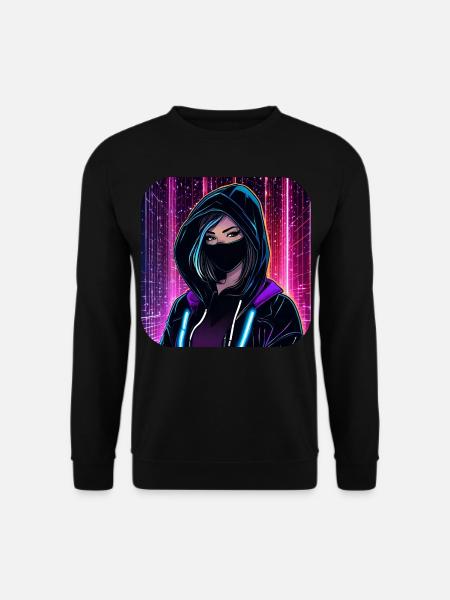 Cooles Cyberpunk Girl VIII - Unisex Pullover - Schwarz