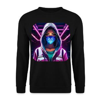 Fille Cyberpunk Cool VI - Sweat-shirt Unisexe - noir - Devant - Alina (178cm) & Michal (187cm)