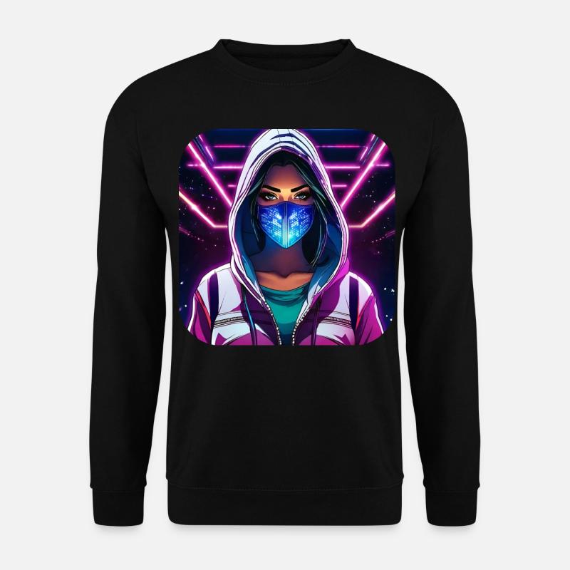 Cooles Cyberpunk Girl VI - Unisex Pullover - Schwarz