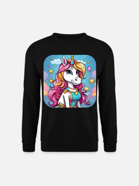 funny unicorn - Unisex Sweatshirt - black