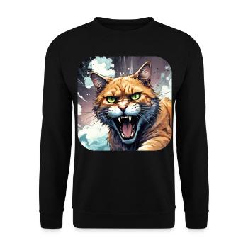Wild Cat - Unisex Sweatshirt - black - Front - Alina (178cm) & Michal (187cm)