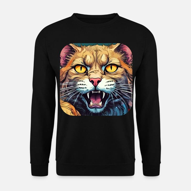 Wilde Katze - Unisex Pullover - Schwarz