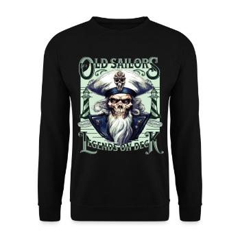 Sailor Skull Skull Captain Ahoy Ship - Unisex Sweatshirt - black - Front - Alina (178cm) & Michal (187cm)