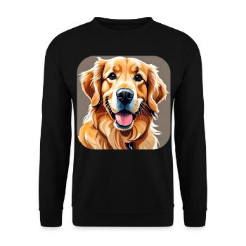 Niedlicher Golden Retriever Hund - Unisex Pullover - Schwarz - Vorne - Alina (178cm) & Michal (187cm)