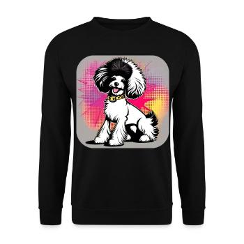 Caniche punk mignon - Sweat-shirt Unisexe - noir - Devant - Alina (178cm) & Michal (187cm)