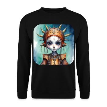 Fille punk gothique cool - Sweat-shirt Unisexe - noir - Devant - Alina (178cm) & Michal (187cm)