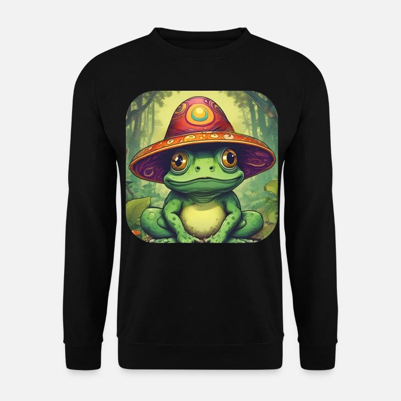 Psychedelischer Frosch I - Unisex Pullover - Schwarz