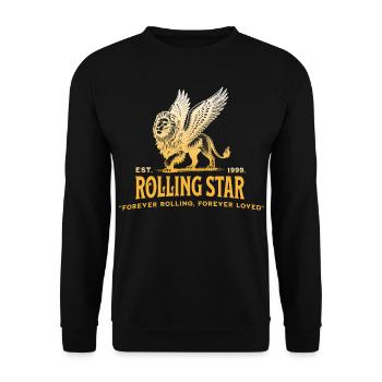 Rolling Star - Perfect Gift for Leo - Unisex Sweatshirt - black - Front - Alina (178cm) & Michal (187cm)