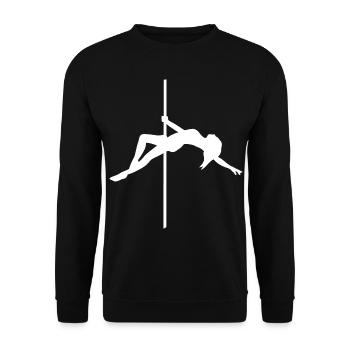 Poledance Figur - Tanz Pose - Unisex Pullover - Schwarz - Vorne - Alina (178cm) & Michal (187cm)