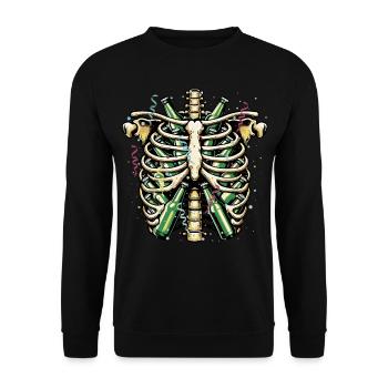 BEER RIB Cage Party Design - Unisex Sweatshirt - black - Front - Alina (178cm) & Michal (187cm)