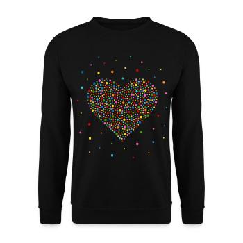 Confetti Heart - Unisex Sweatshirt - black - Front - Alina (178cm) & Michal (187cm)
