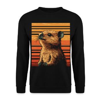 Quokka vintage - Sweat-shirt Unisexe - noir - Devant - Alina (178cm) & Michal (187cm)