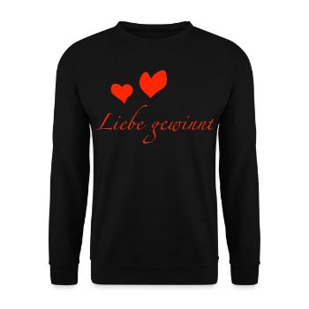 Love wins - Unisex Sweatshirt - black - Front - Alina (178cm) & Michal (187cm)