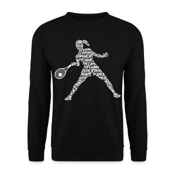 Joueur de tennis Typographie Enfants Femmes Tennis - Sweat-shirt Unisexe - noir - Devant - Alina (178cm) & Michal (187cm)