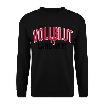 Vollblut Landwirt - Unisex Pullover - Schwarz - Vorne - Alina (178cm) & Michal (187cm)