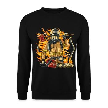 Pompier volontaire - Sweat-shirt Unisexe - noir - Devant - Alina (178cm) & Michal (187cm)