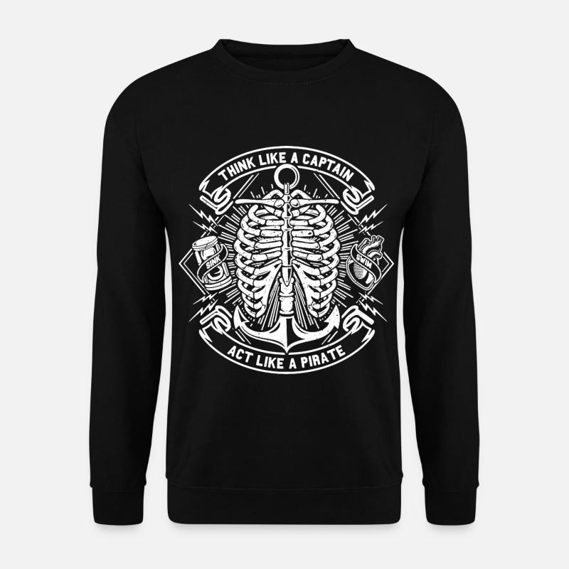 Skelett Kapitän - Unisex Pullover - Schwarz
