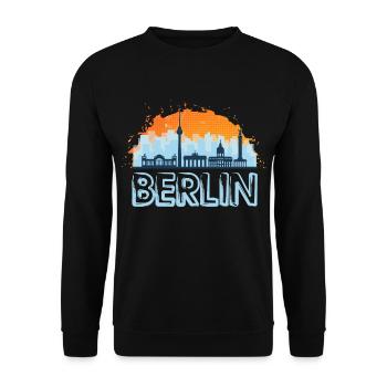 Berlin Deutschland Germany Skyline Stadt City - Unisex Sweatshirt - black - Front - Alina (178cm) & Michal (187cm)