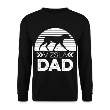 Magyar Vizsla Design für deinen Vizsla Papa - Unisex Pullover - Schwarz - Vorne - Alina (178cm) & Michal (187cm)