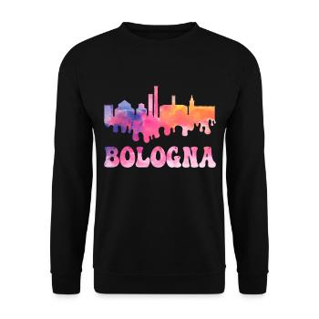 Bologne Italie City Skyline Splash Coloré - Sweat-shirt Unisexe - noir - Devant - Alina (178cm) & Michal (187cm)