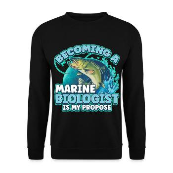 Becoming a future Marine Biologist is my propose - Unisex Sweatshirt - black - Front - Alina (178cm) & Michal (187cm)