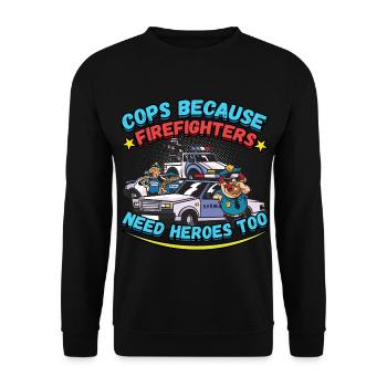 Law Enforcement Design for a Police Officer - Unisex Sweatshirt - black - Front - Alina (178cm) & Michal (187cm)