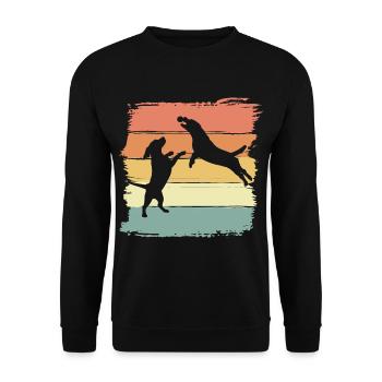 Beagle jouer avec la balle rétro vintage - Sweat-shirt Unisexe - noir - Devant - Alina (178cm) & Michal (187cm)
