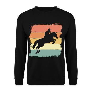 Pferde reiten retro vintage - Unisex Pullover - Schwarz - Vorne - Alina (178cm) & Michal (187cm)