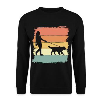 Promenade de chien rétro vintage - Sweat-shirt Unisexe - noir - Devant - Alina (178cm) & Michal (187cm)