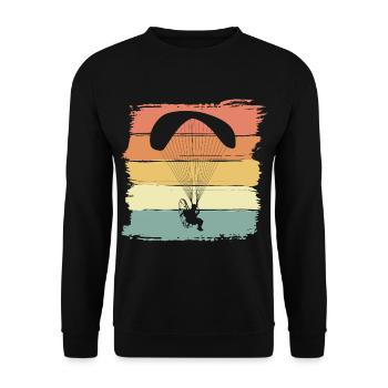 Paramoteur volant rétro vintage parapente - Sweat-shirt Unisexe - noir - Devant - Alina (178cm) & Michal (187cm)