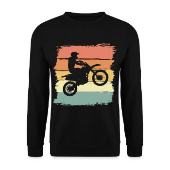 Motocross vintage retro motocross rider - Unisex Sweatshirt - black - Front - Alina (178cm) & Michal (187cm)