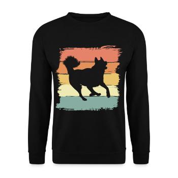 Husky rétro chien vintage - Sweat-shirt Unisexe - noir - Devant - Alina (178cm) & Michal (187cm)