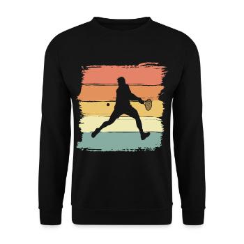 Tennis retro vintage tennis player - Unisex Sweatshirt - black - Front - Alina (178cm) & Michal (187cm)