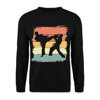 Judo martial arts vintage retro - Unisex Sweatshirt - black - Front - Alina (178cm) & Michal (187cm)