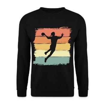 Handball féminin rétro vintage Handball Player - Sweat-shirt Unisexe - noir - Devant - Alina (178cm) & Michal (187cm)