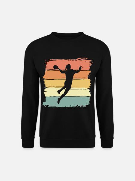Frauen Handball retro vintage Handballerin - Unisex Pullover - Schwarz