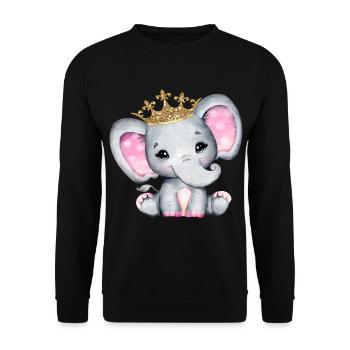 Elephant Family Mama Baby T-Shirt - Unisex Sweatshirt - black - Front - Alina (178cm) & Michal (187cm)