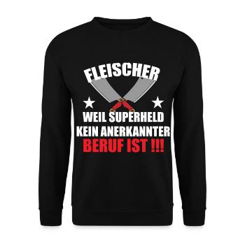 Fleischer Metzger Zerleger Schlachter - Unisex Pullover - Schwarz - Vorne - Alina (178cm) & Michal (187cm)