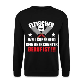 Fleischer Metzger Zerleger Schlachter - Unisex Pullover - Schwarz - Vorne - Alina (178cm) & Michal (187cm)