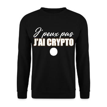 J'Peux Pas J'ai Crypto Cryptomonnaies - Sweat-shirt Unisexe - noir - Devant - Alina (178cm) & Michal (187cm)