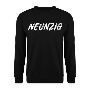 90. Geburtstag / Neunzig / 90 - Unisex Pullover - Schwarz - Vorne - Alina (178cm) & Michal (187cm)