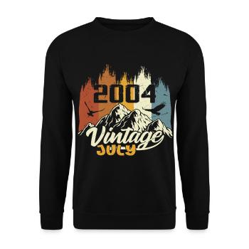 Vintage Juillet 2004 Cadeau d’anniversaire Juillet 2004 - Sweat-shirt Unisexe - noir - Devant - Alina (178cm) & Michal (187cm)