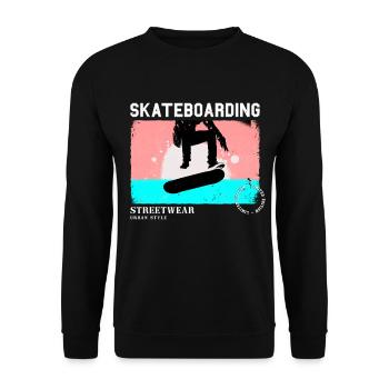 Skateboarding Skate Skater Skateboard Sk8 Vintage - Unisex Sweatshirt - black - Front - Alina (178cm) & Michal (187cm)