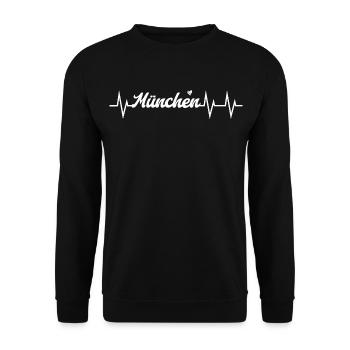 Battement de cœur Munich - Sweat-shirt Unisexe - noir - Devant - Alina (178cm) & Michal (187cm)