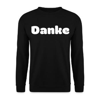 Danke - Unisex Pullover - Schwarz - Vorne - Alina (178cm) & Michal (187cm)