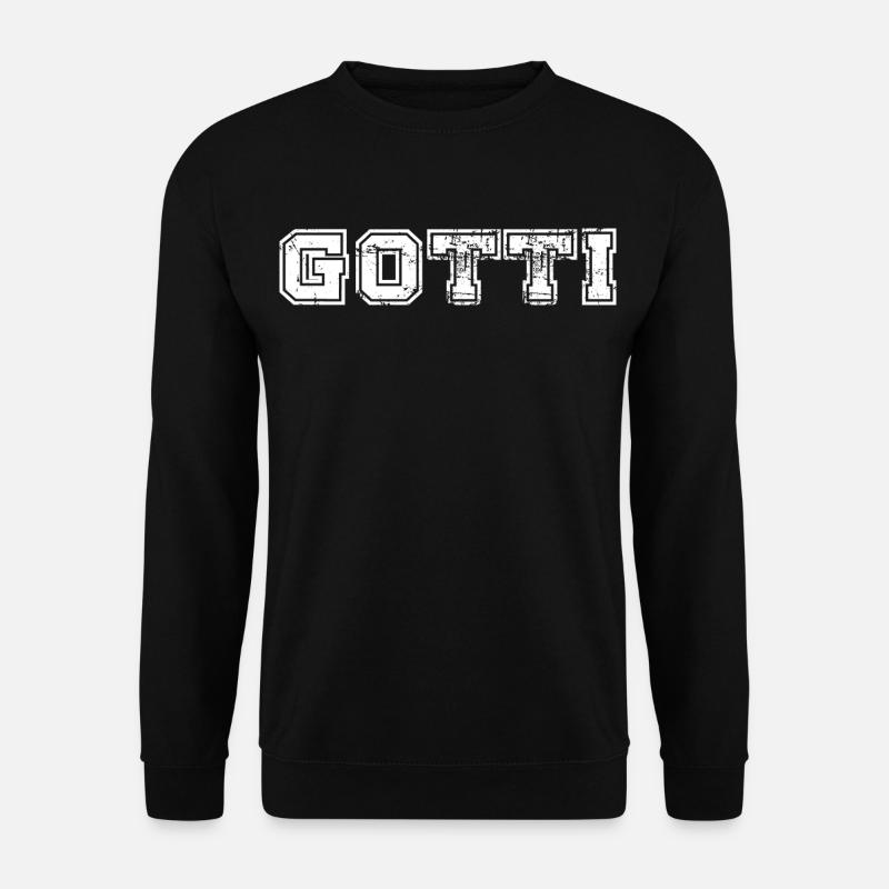 Gotti Distressed College Schriftzug - Unisex Pullover - Schwarz